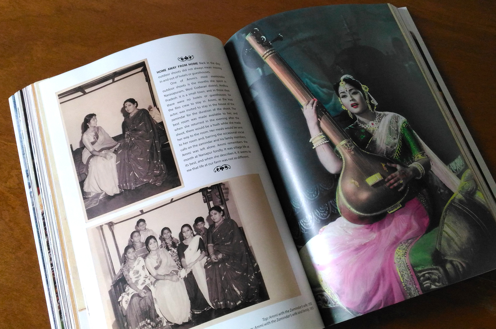 My Mother, T Krishna Kumari, book design. Page spread.